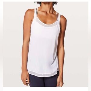 Lululemon Mix and Mesh White Tank Top Womens Strappy Crossback size 10